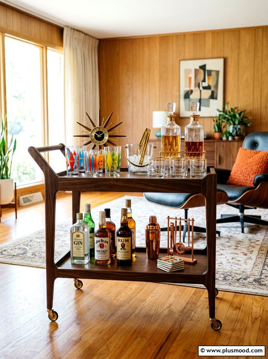 Mid Century Modern Bar Cart - 25 summer bar cart styling ideas for summer