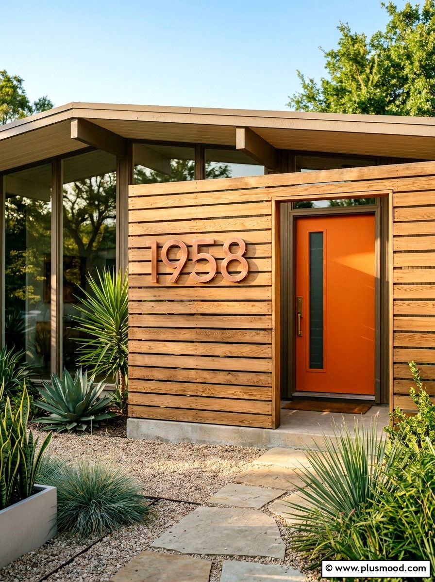 Mid Century Modern House Number - 25 summer house number display ideas