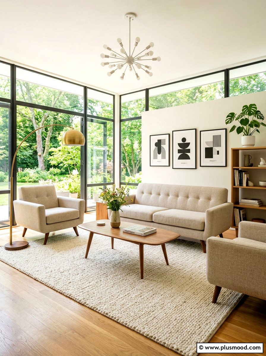 Mid Century Modern Living Room - 25 neutral summer living room ideas