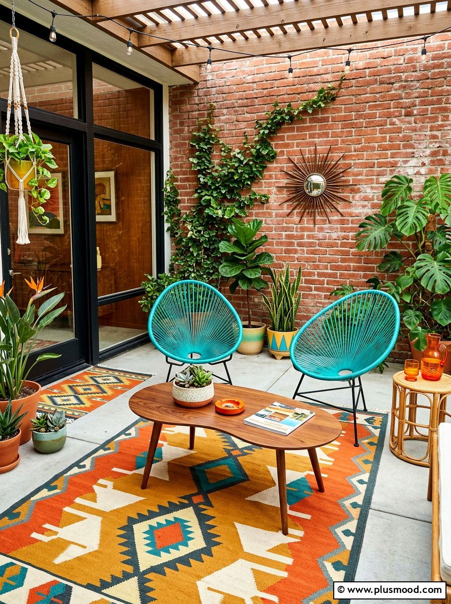 Mid Century Modern Patio - 25 summer outdoor lounge party ideas