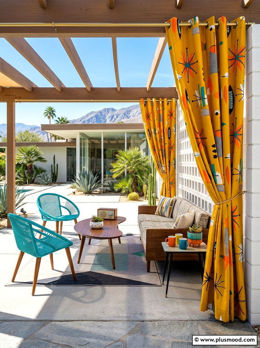 Mid Century Modern Patio Drapes - 25 summer patio ideas with outdoor curtains