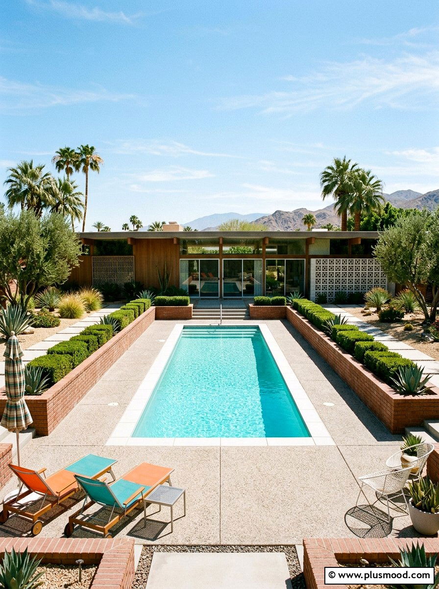 Mid Century Modern Pool Landscaping - 25 pool landscaping ideas with raised planters