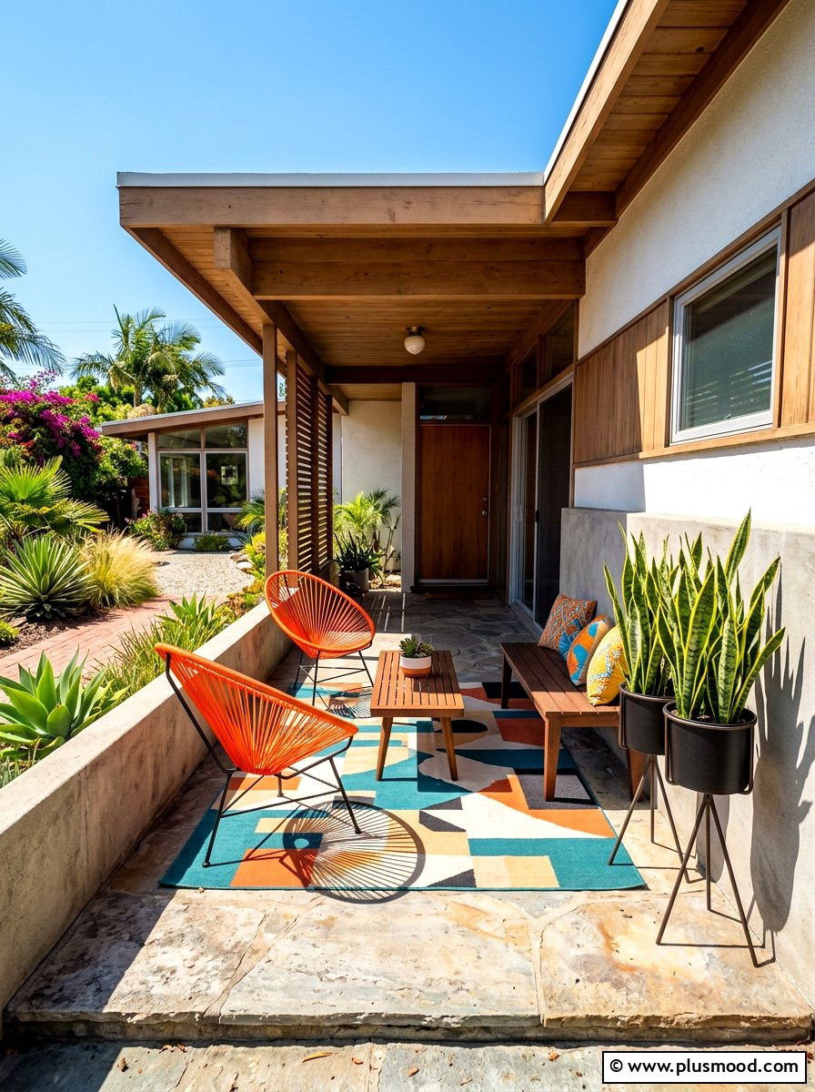 Mid Century Porch - 25 cozy summer porch ideas