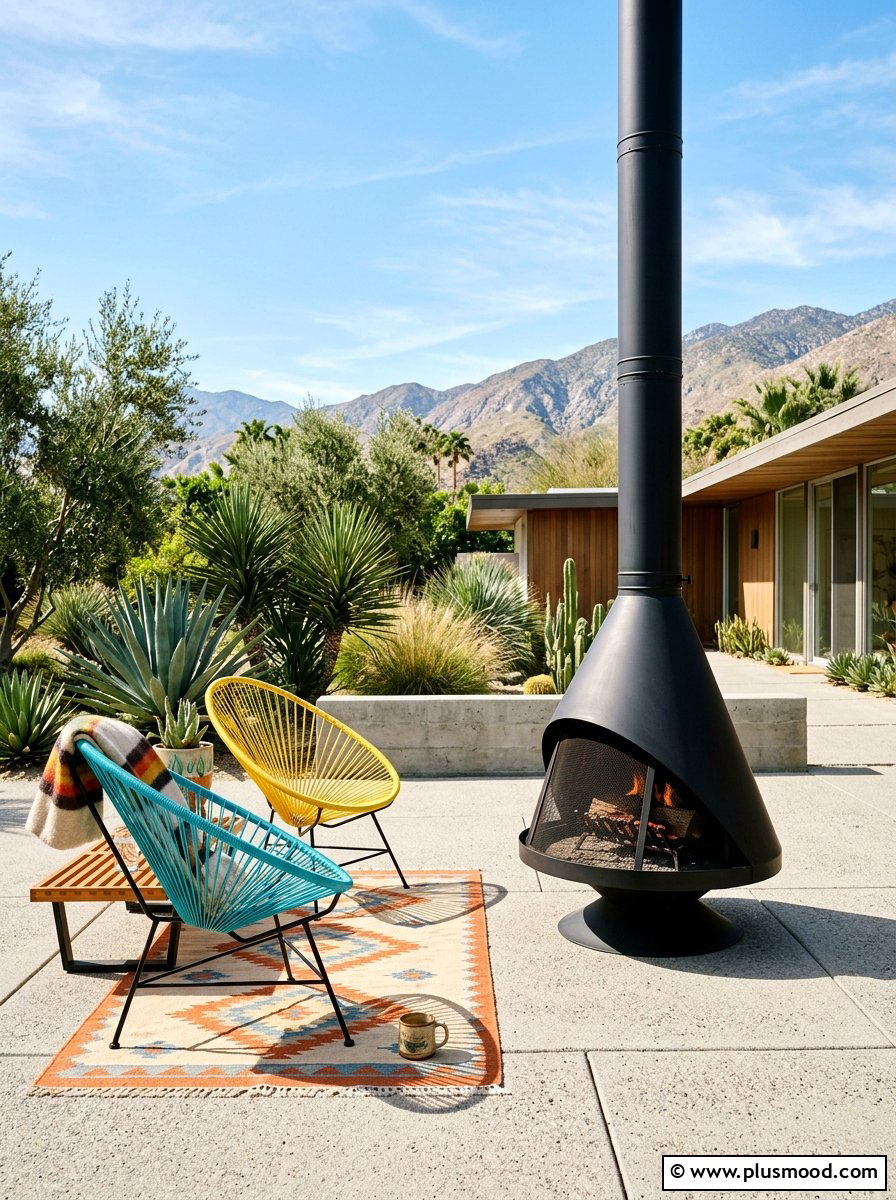 Mid century modern outdoor fireplace - 25 small backyard ideas with outdoor fireplace
