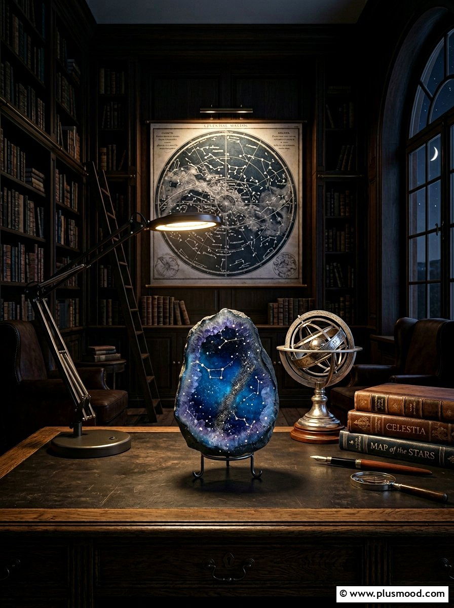 Midnight blue celestial ombre stone - 25 painted rock ideas with ombre design