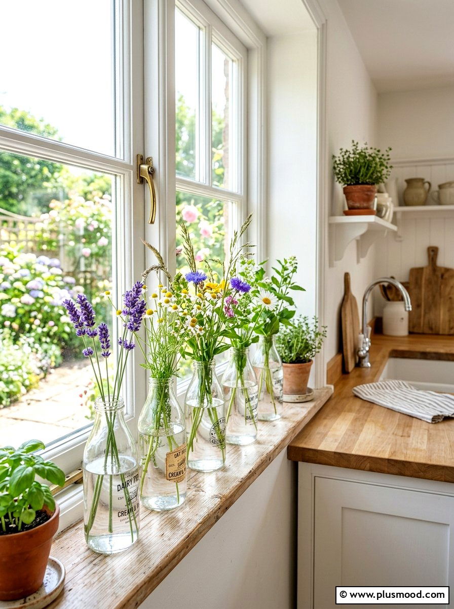 Milk Bottle Decor - 25 summer picnic style kitchen decor ideas