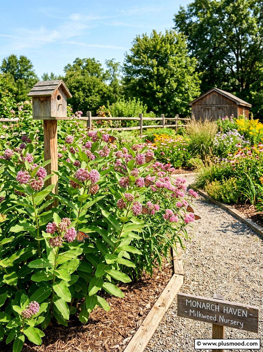 Milkweed Nursery Corner - 25 small backyard ideas with butterfly garden