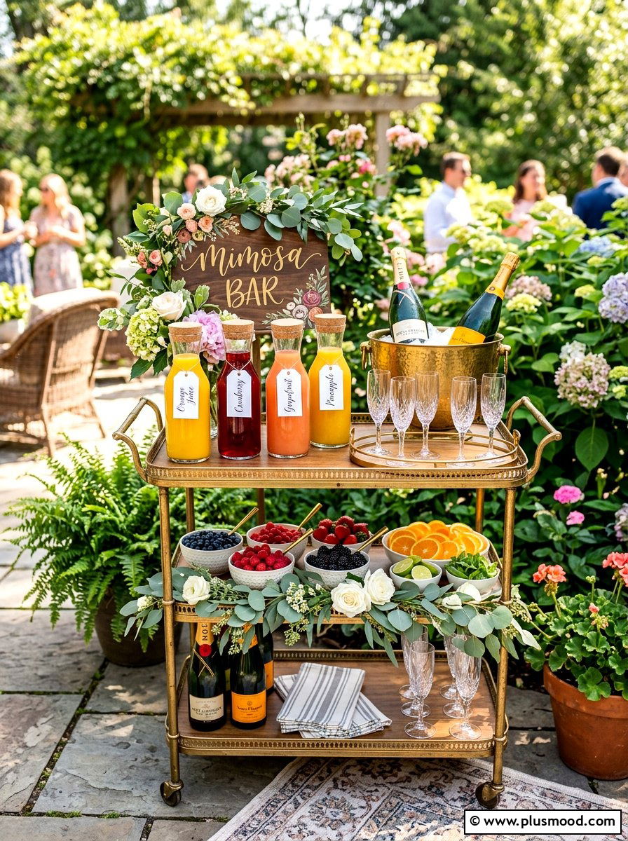 Mimosa Bar Setup - 25 summer outdoor wedding shower ideas