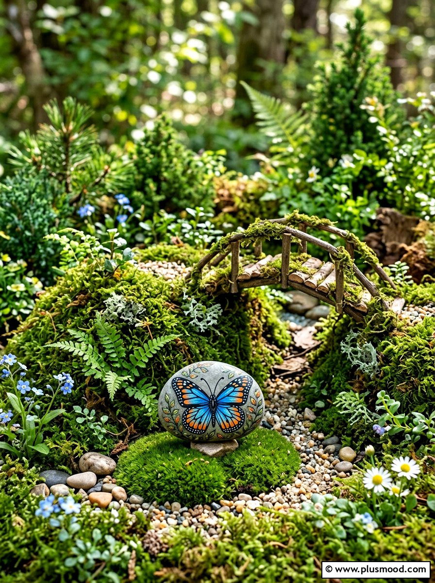 Mini Butterfly Rock For Fairy Garden - 25 painted rock ideas with butterflies
