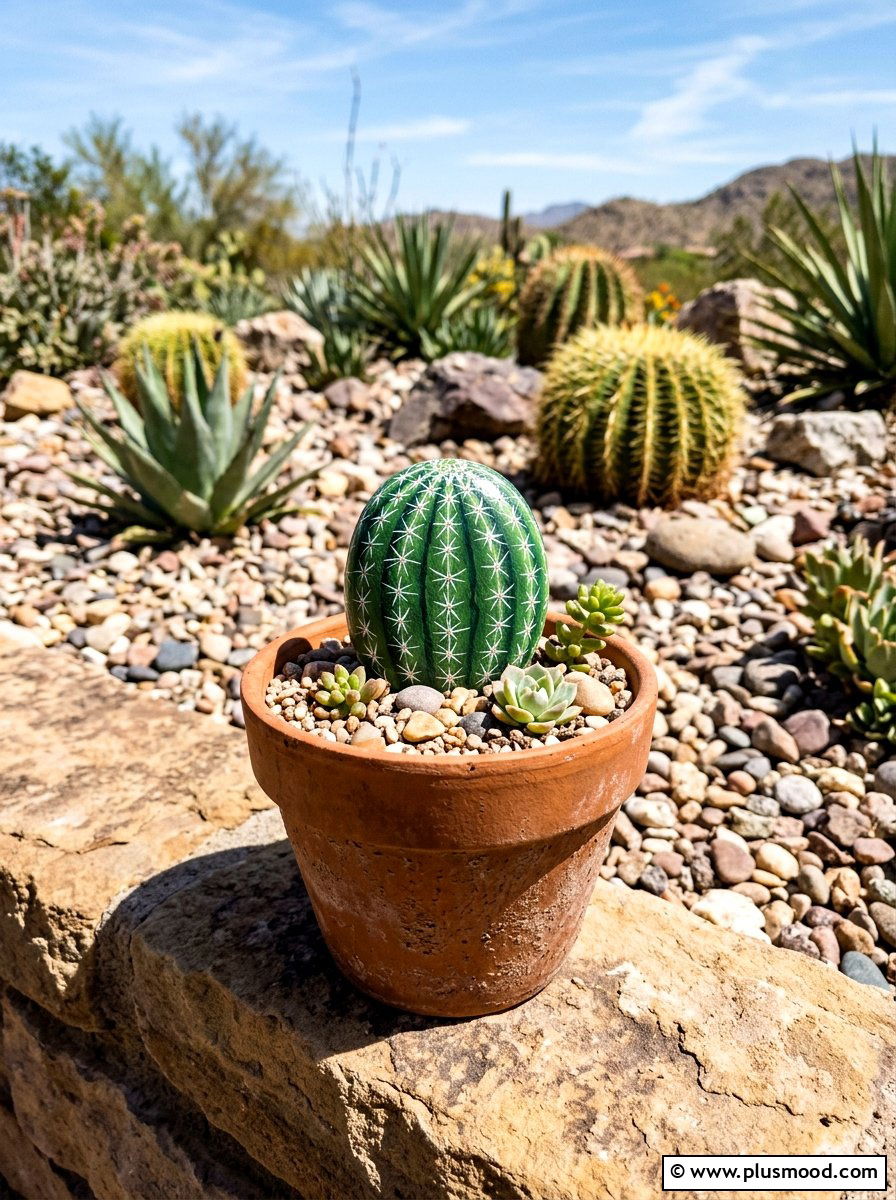 Mini cactus rock - 25 painted rock ideas for rock hunting game