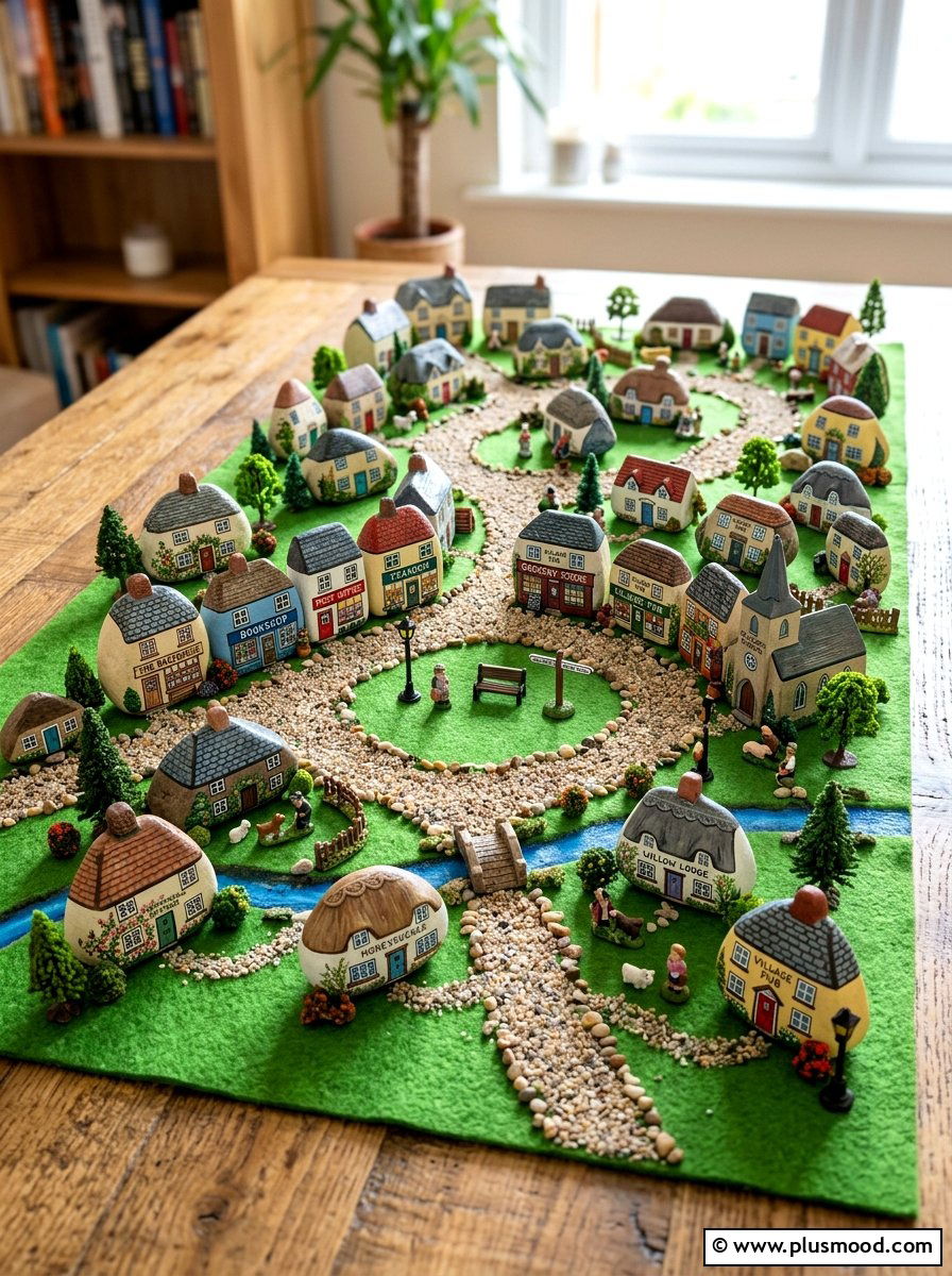 Mini house rocks - 25 painted rock ideas for school projects