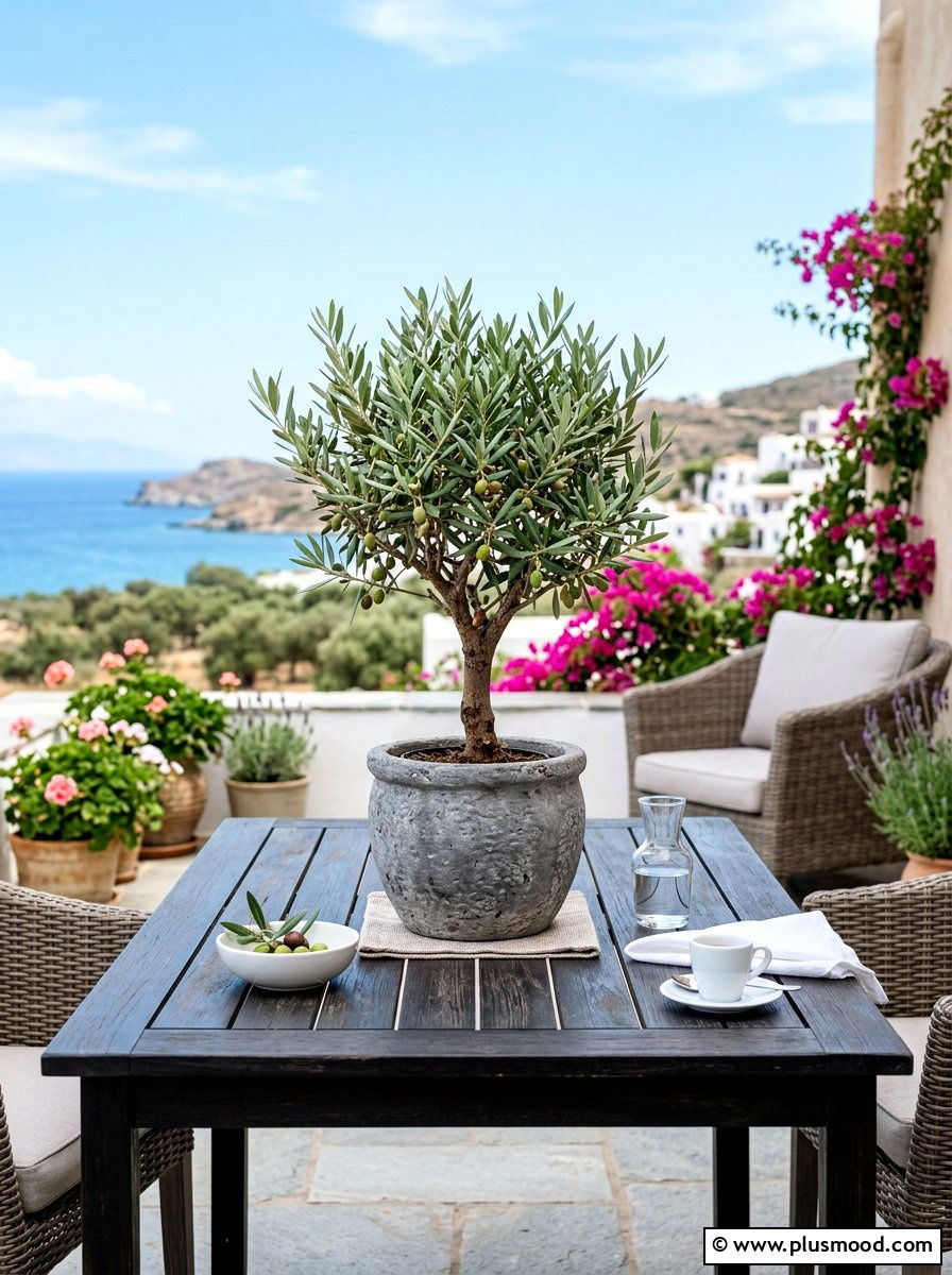 Mini olive tree patio decor - 25 summer patio table decor ideas