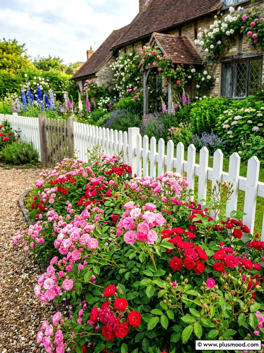 Miniature Rose Summer Flower Border - 25 summer flower bed border ideas