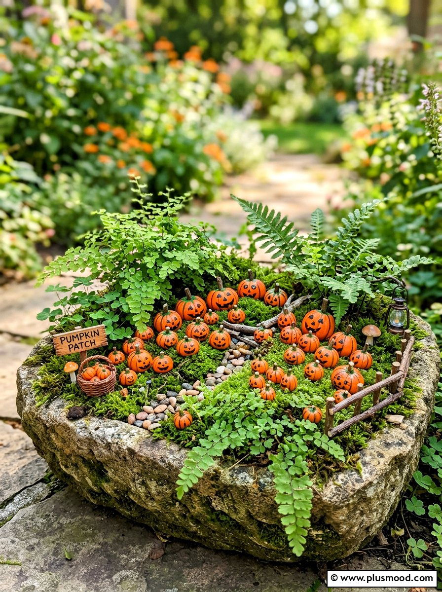Miniature pumpkin rock painting - 25 painted rock ideas with pumpkin art