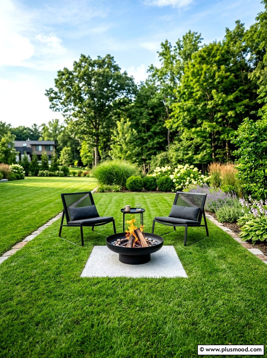 Minimalist Backyard Fire Bowl - 25 small backyard ideas with fire bowl