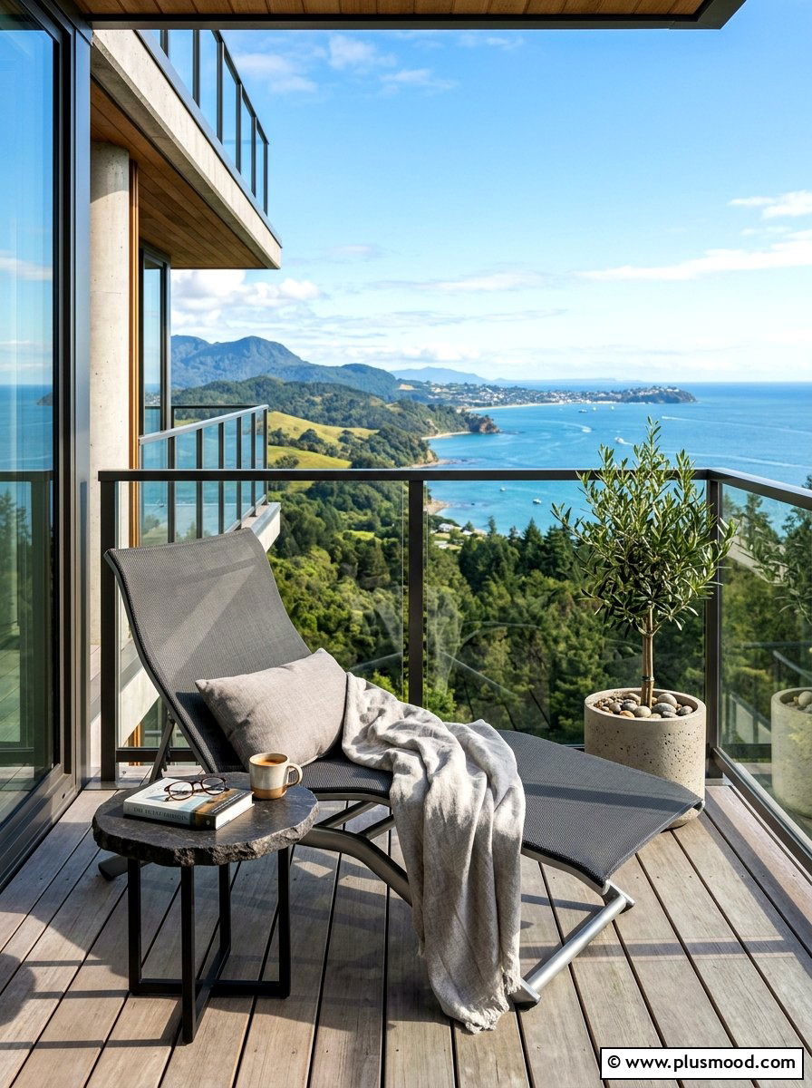 Minimalist Balcony Reading Nook - 25 summer minimal balcony ideas