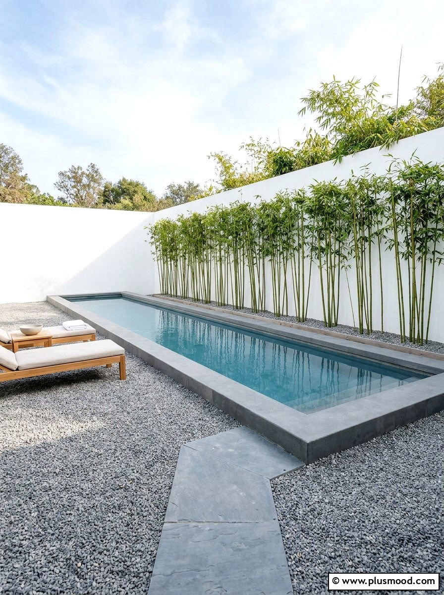 Minimalist Bamboo Pool Landscape - 25 pool landscaping ideas with bamboo
