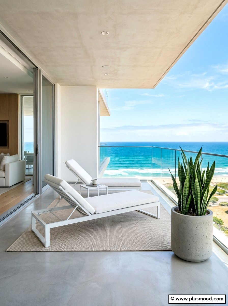 Minimalist Beach Balcony Design - 25 summer coastal balcony ideas