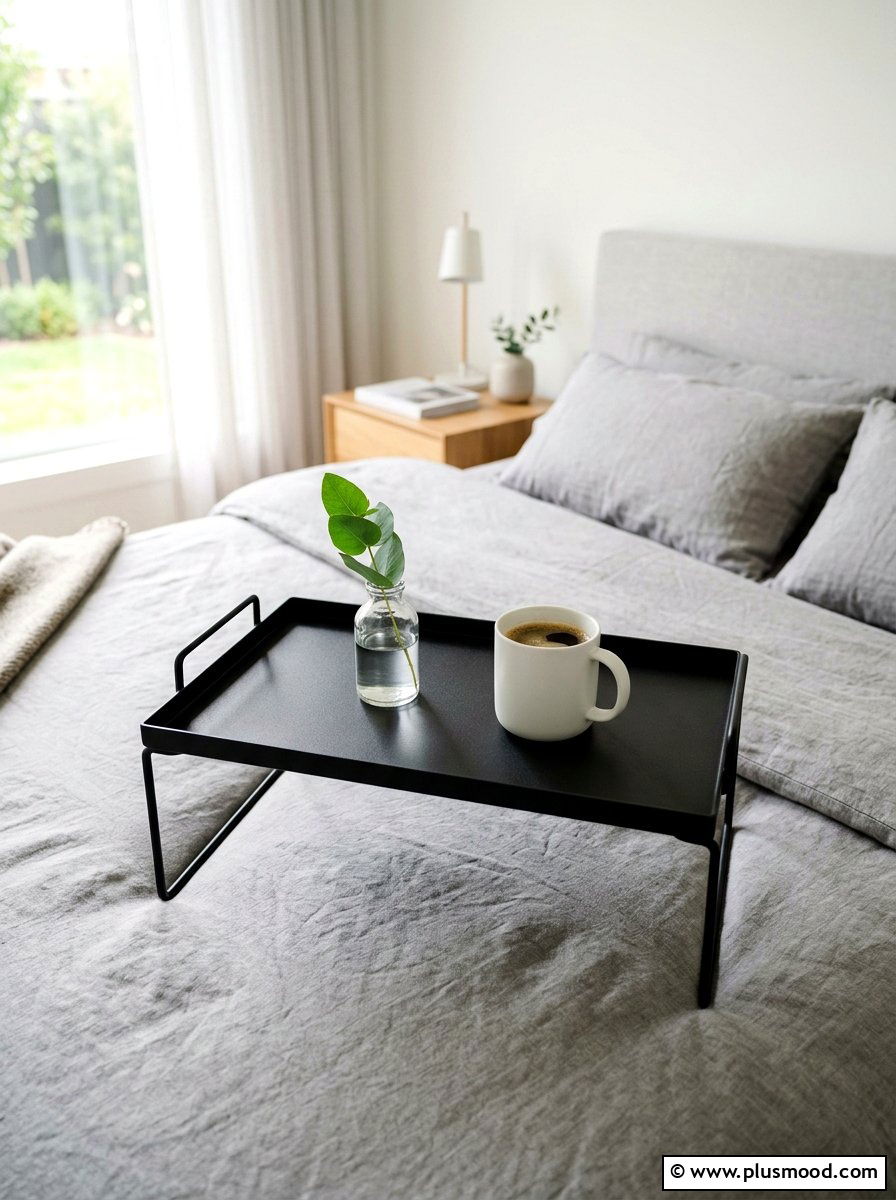 Minimalist Bed Tray - 25 summer bedroom tray decor ideas