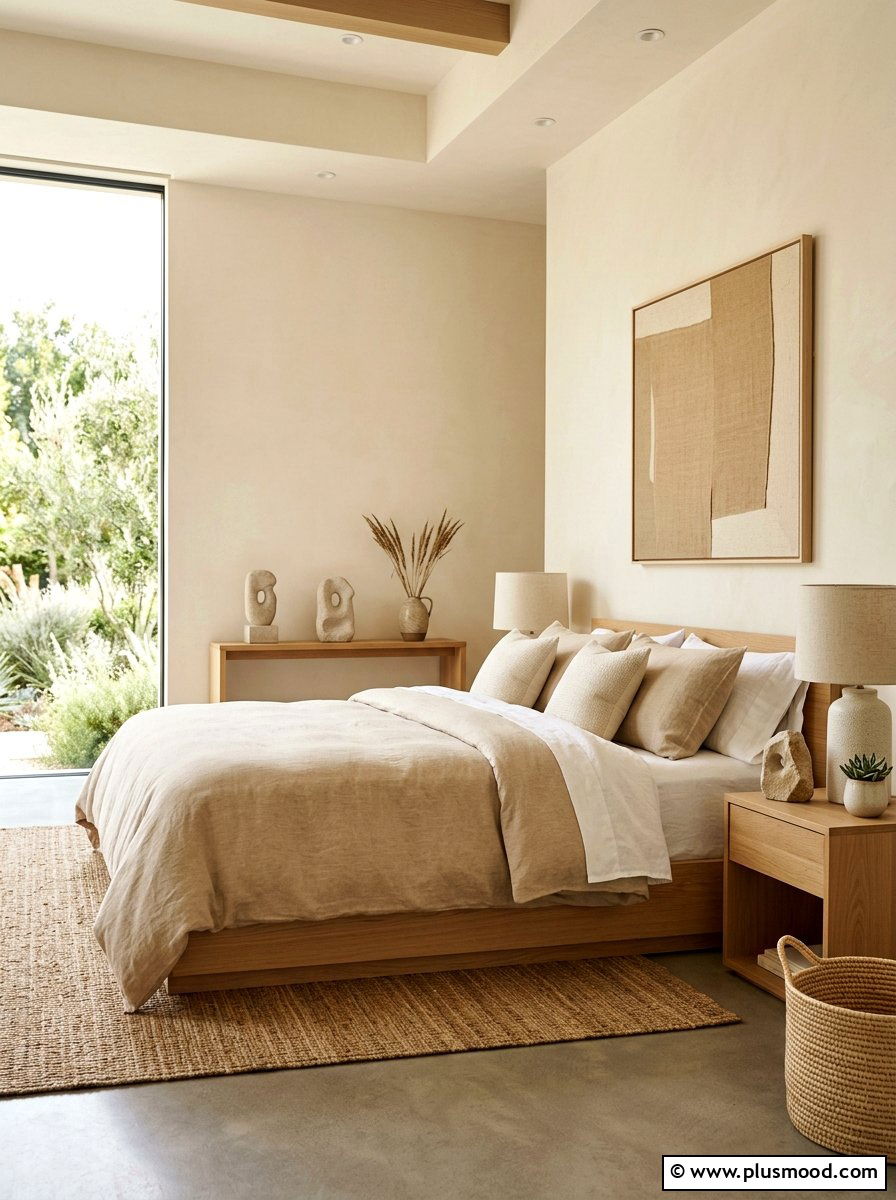 Minimalist Beige Summer Duvet - 25 summer duvet styling ideas
