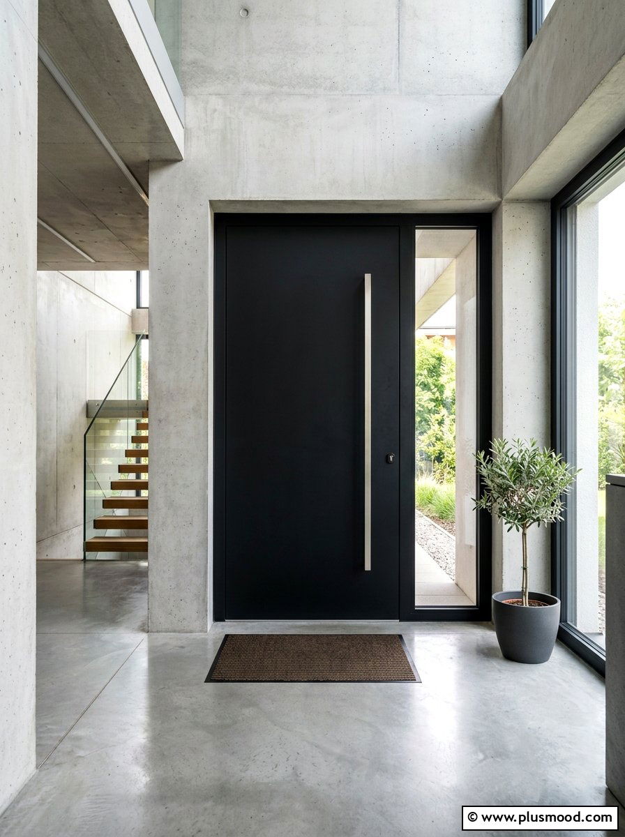 Minimalist Black Front Door - 25 summer black front door ideas