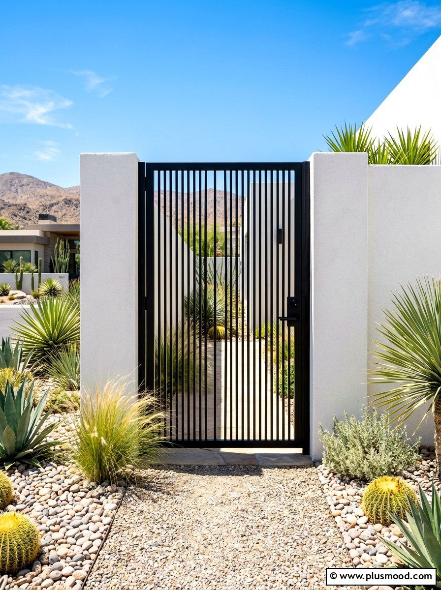 Minimalist Black Gate - 25 summer garden gate ideas