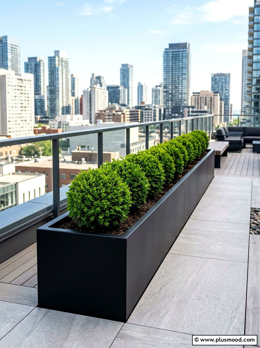 Minimalist Black Trough - 25 summer large planter ideas