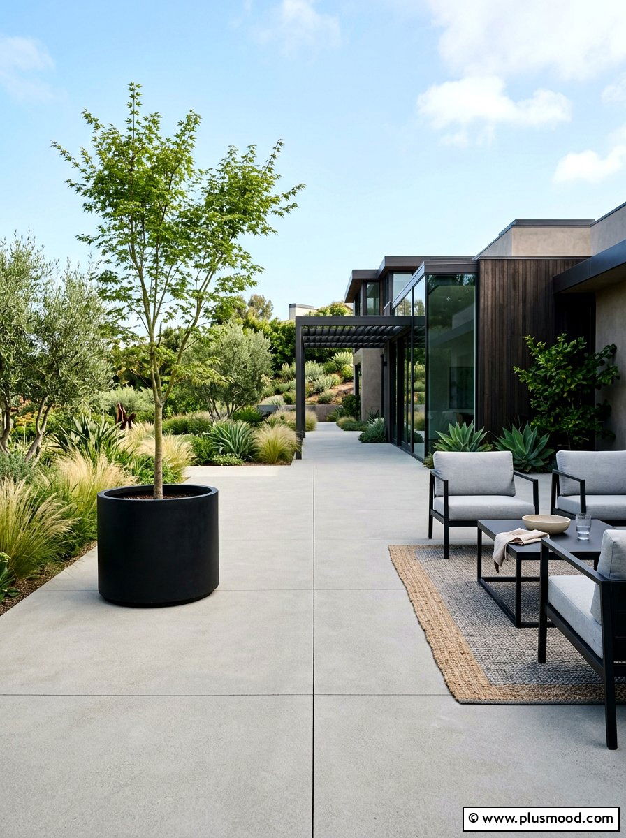 Minimalist Concrete Patio - 25 summer small courtyard ideas