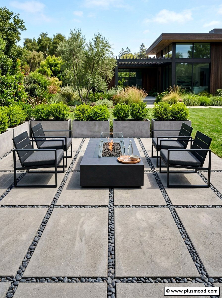 Minimalist Concrete Paver Layout - 25 summer backyard patio ideas