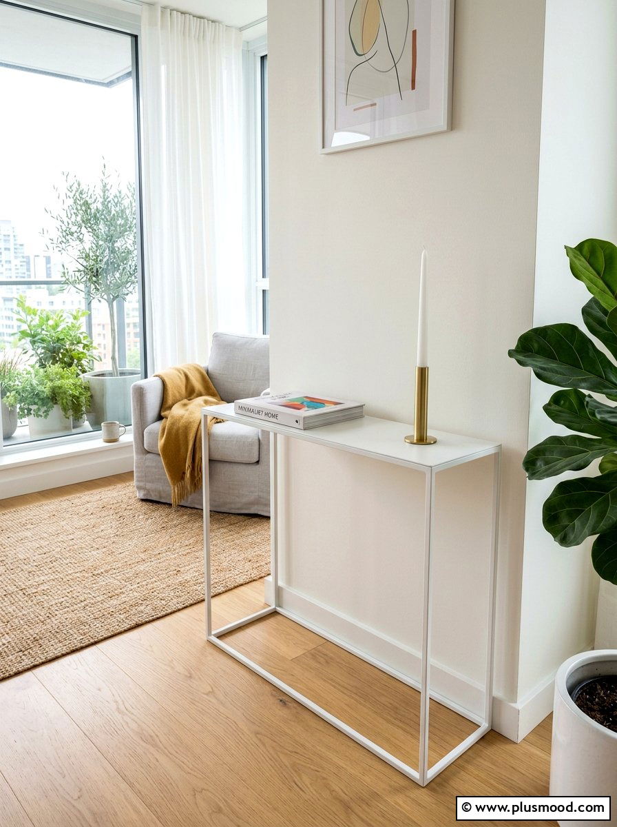 Minimalist Console Table - 25 summer console table ideas for living room