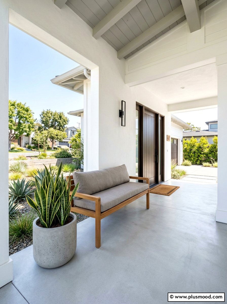 Minimalist Front Porch - 25 summer tidy front yard ideas