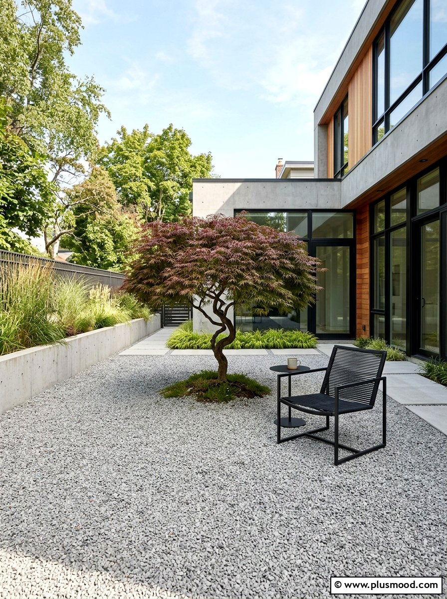 Minimalist Gravel Yard - 25 small backyard ideas with rock garden