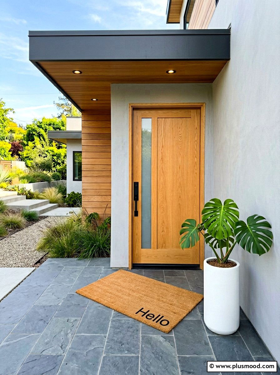 Minimalist Hello Door Mat - 25 summer front porch mat ideas
