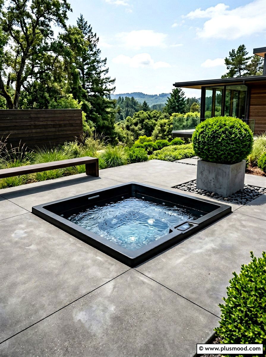 Minimalist Hot Tub Setup - 25 summer hot tub patio ideas