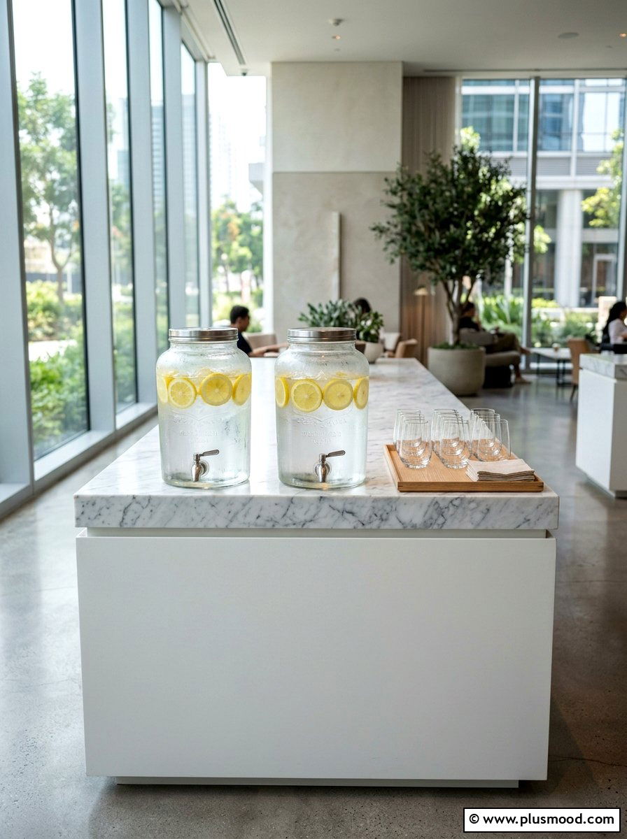 Minimalist Juice Counter - 25 summer lemonade bar ideas