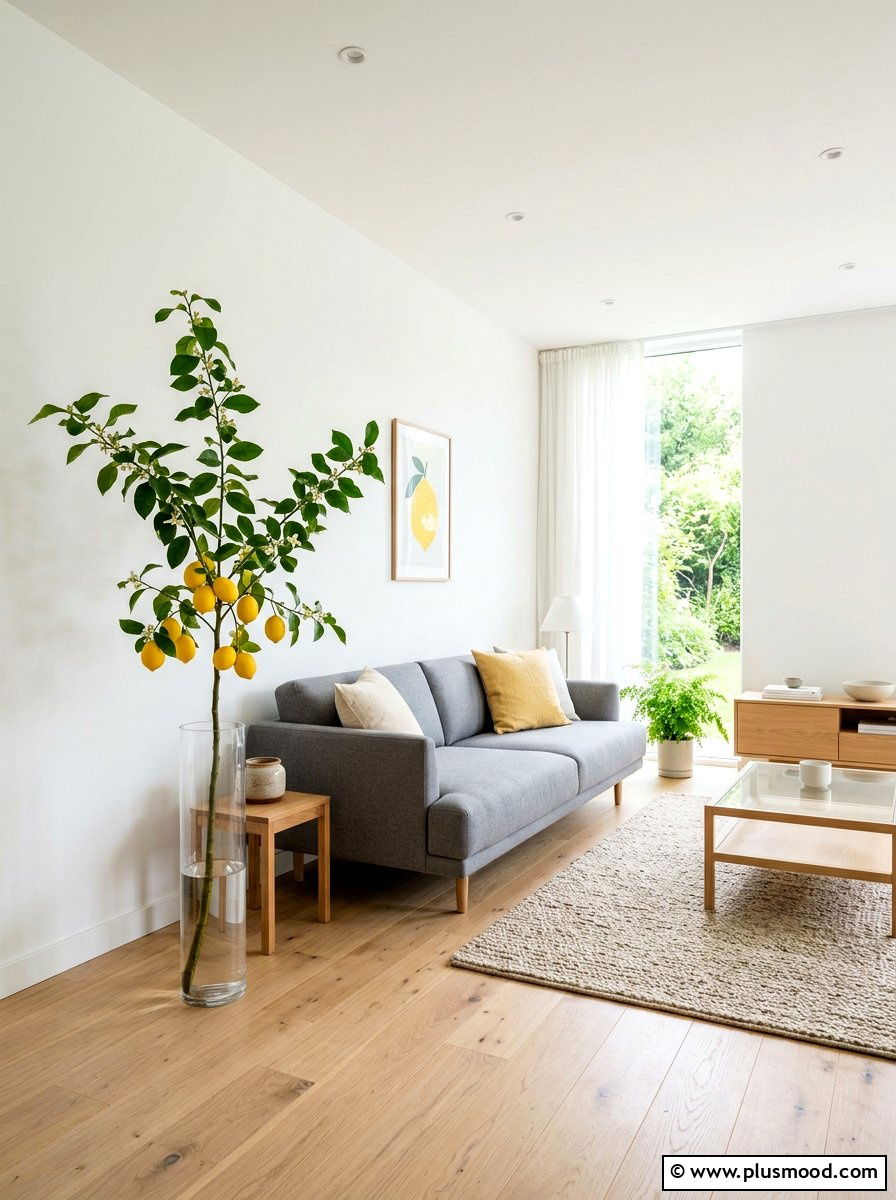 Minimalist Lemon Living Room - 25 summer lemon decor ideas for living room