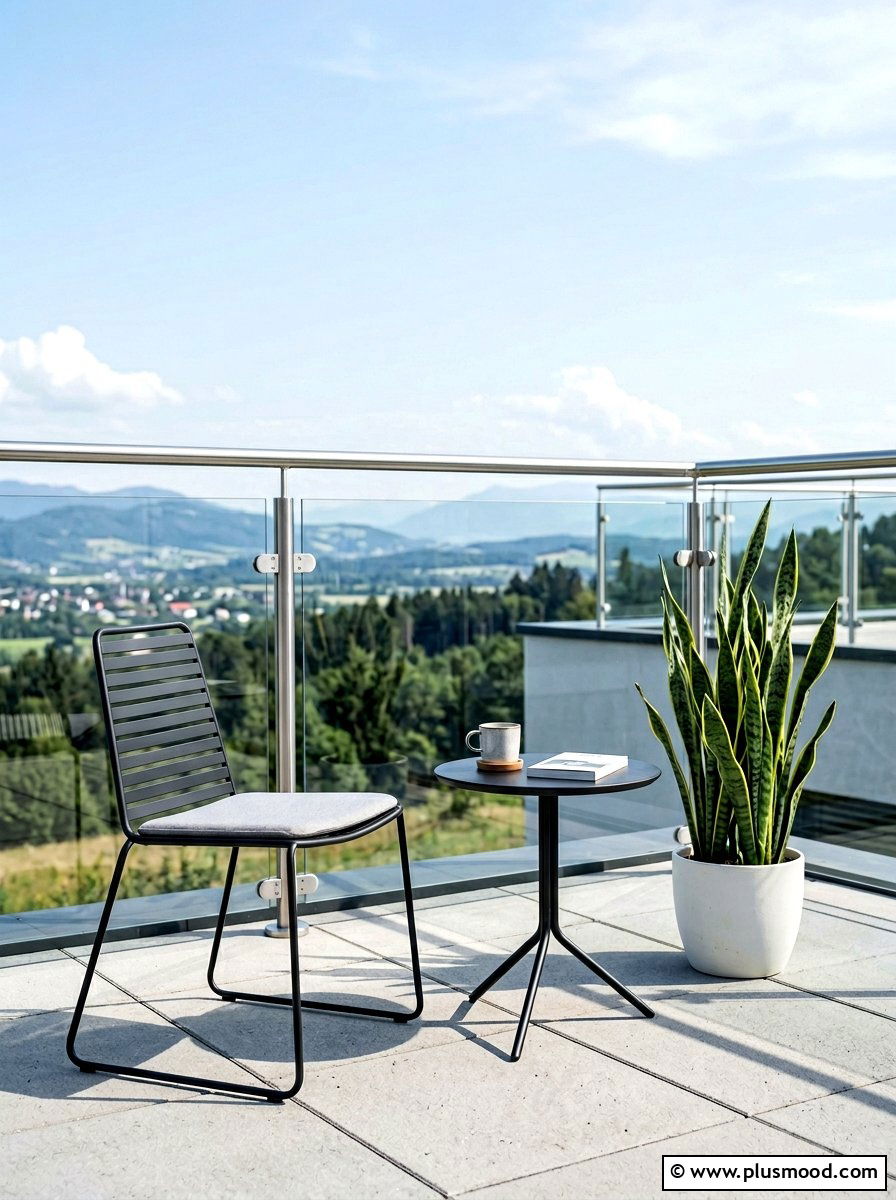 Minimalist Metal Balcony Seating Nook - 25 summer balcony reading corner ideas
