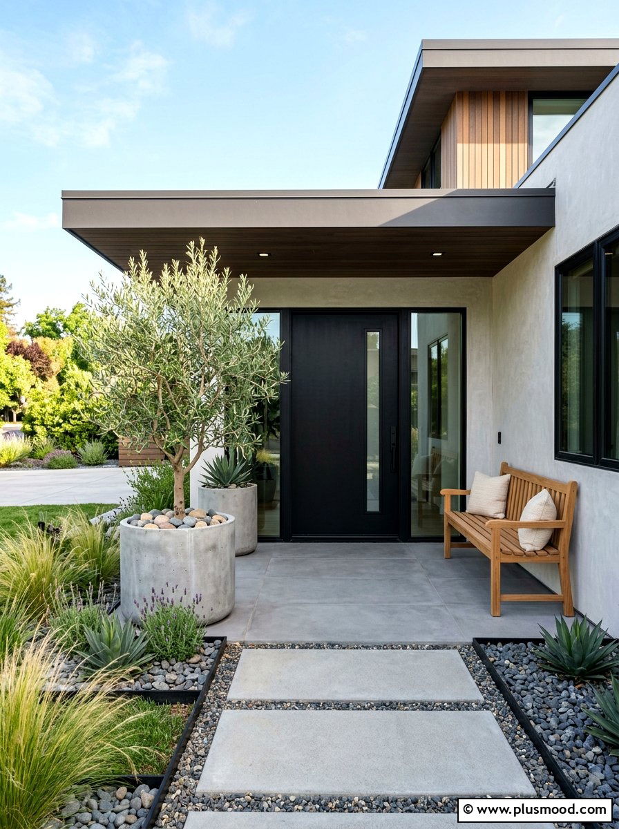 Minimalist Modern Front Porch - 25 summer front porch refresh ideas