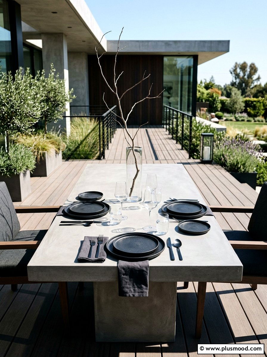 Minimalist Modern Patio Table - 25 summer place setting ideas for summer