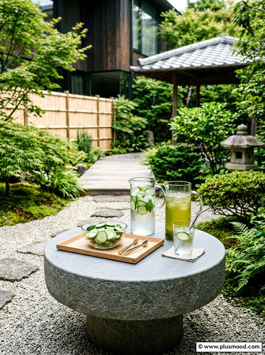 Minimalist Outdoor Drink Table - 25 summer iced tea bar ideas