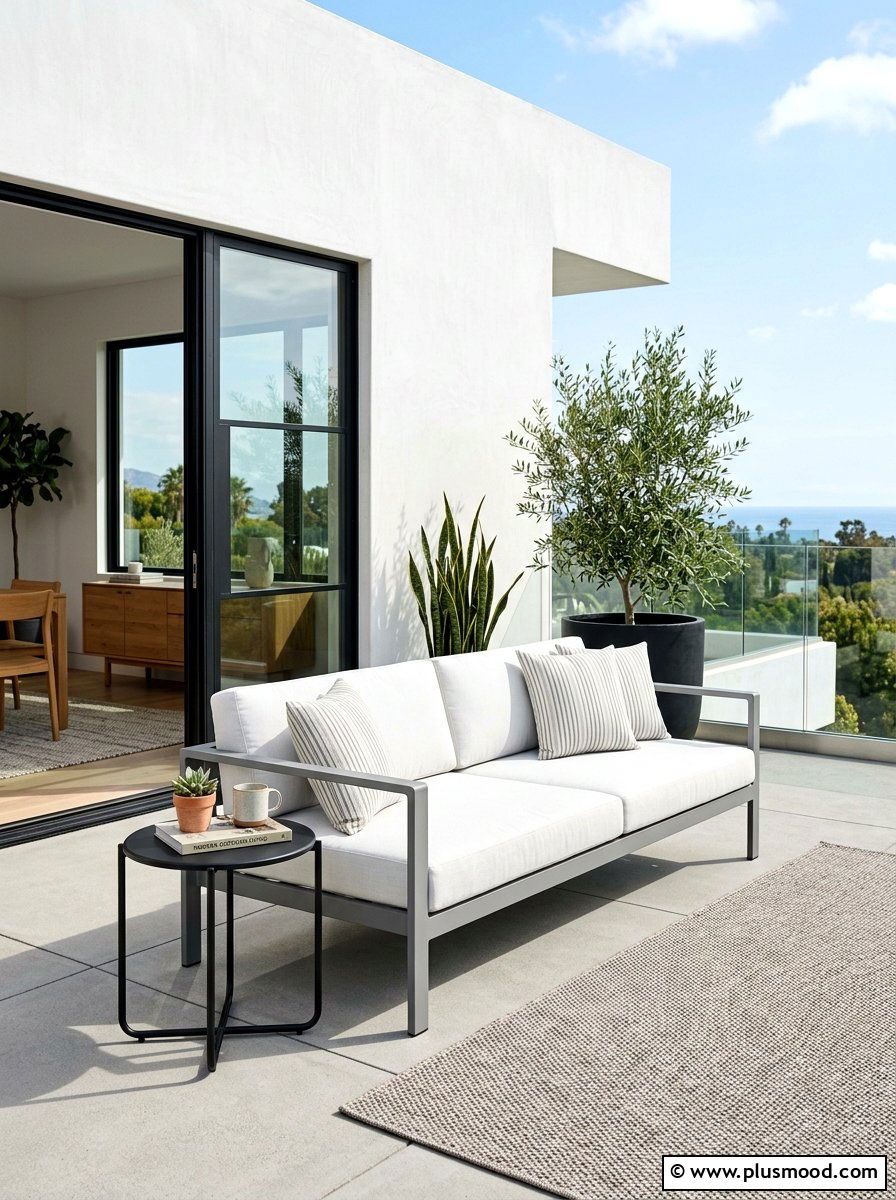 Minimalist Outdoor Seating - 25 summer balcony patio ideas