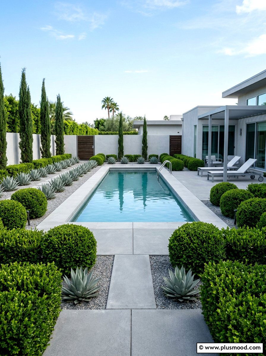 Minimalist Pool Garden - 25 pool landscaping ideas modern style