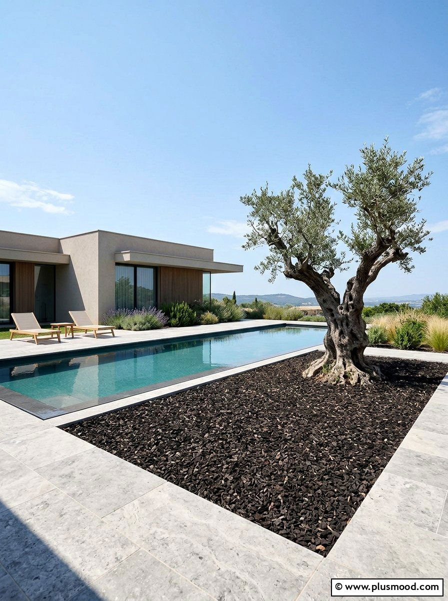Minimalist Pool Mulch - 25 pool landscaping ideas with mulch beds