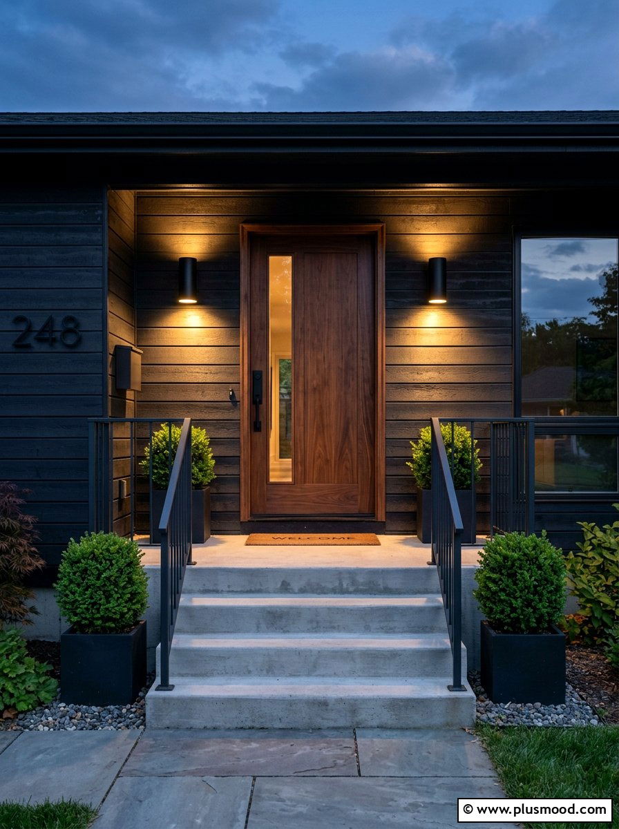 Minimalist Sconce Lighting - 25 summer modern front porch ideas