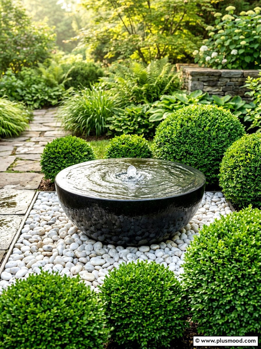 Minimalist Water Feature - 25 summer modern garden ideas
