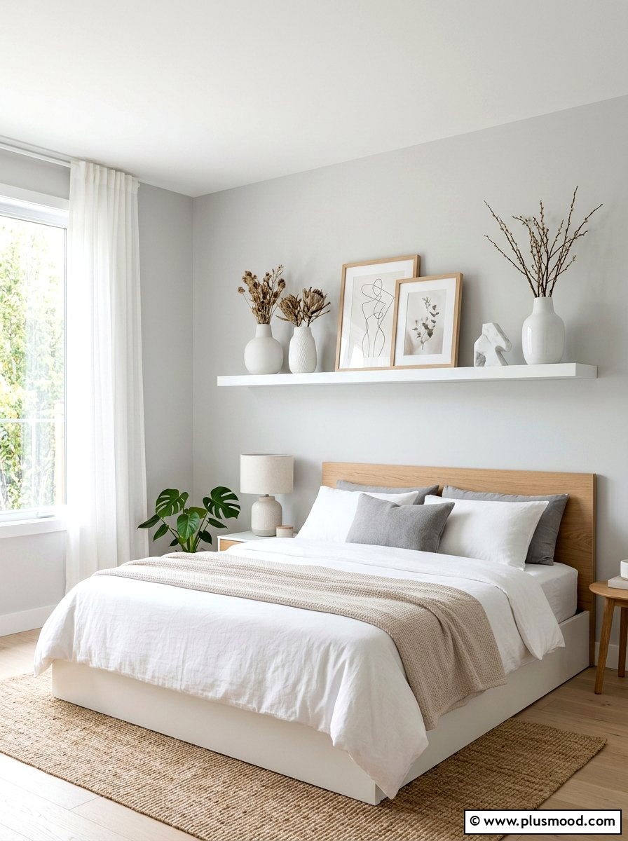 Minimalist White Bedroom Shelf - 25 summer bedroom shelf decor ideas