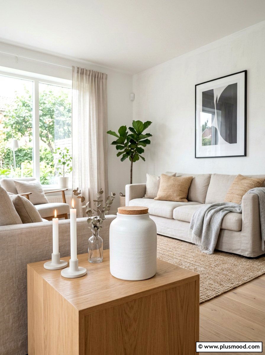 Minimalist White Ceramic Jar - 25 summer candles decor ideas for living room