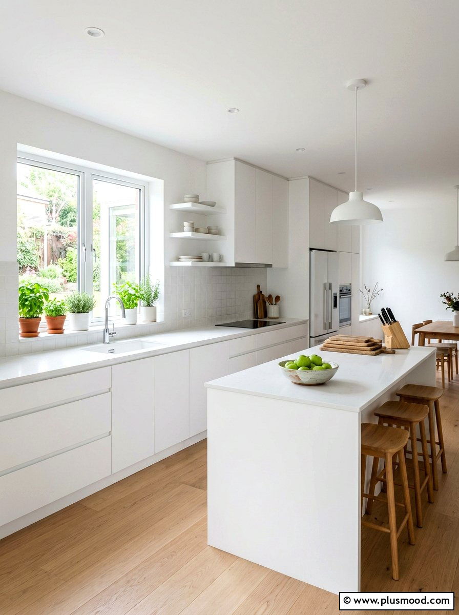 Minimalist White Kitchen - 25 best summer home decor ideas