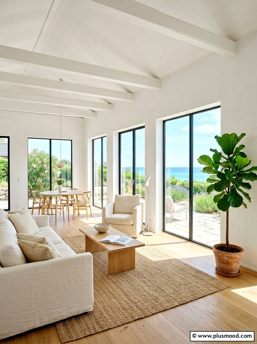 Minimalist White Summer Home - 25 summer decor ideas for open concept homes