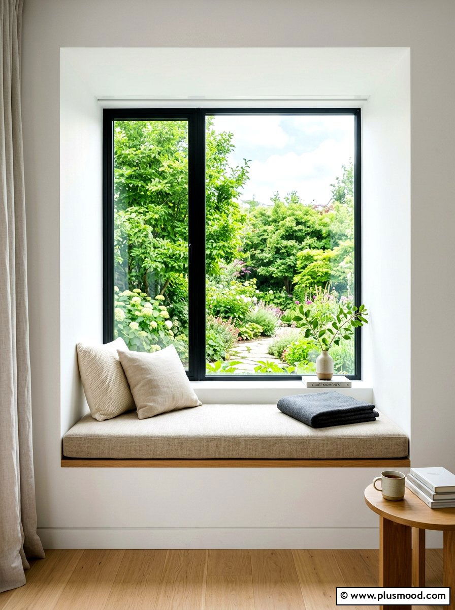 Minimalist Window Seat - 25 summer minimalist summer decor ideas